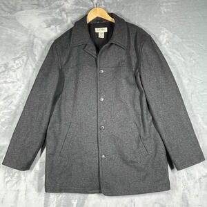 J Crew Men's Charcoal Wool Blend Quilted Lined Button Front Jacket Size M